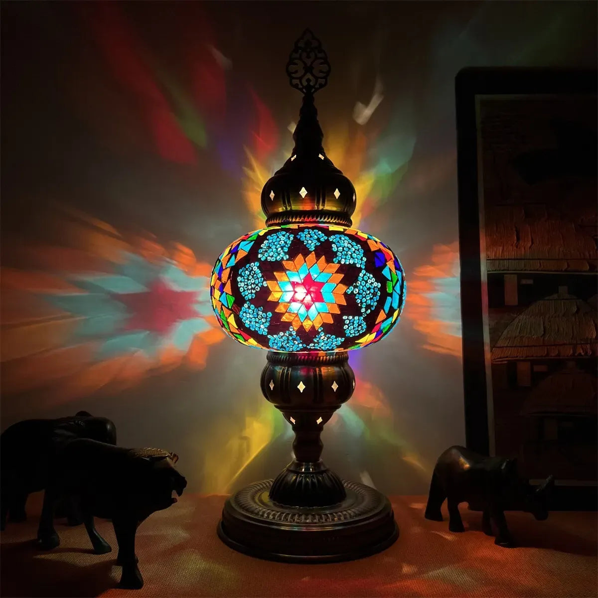 Turkish Mosaic Table Lamps – Antique Moroccan Decorative Glass