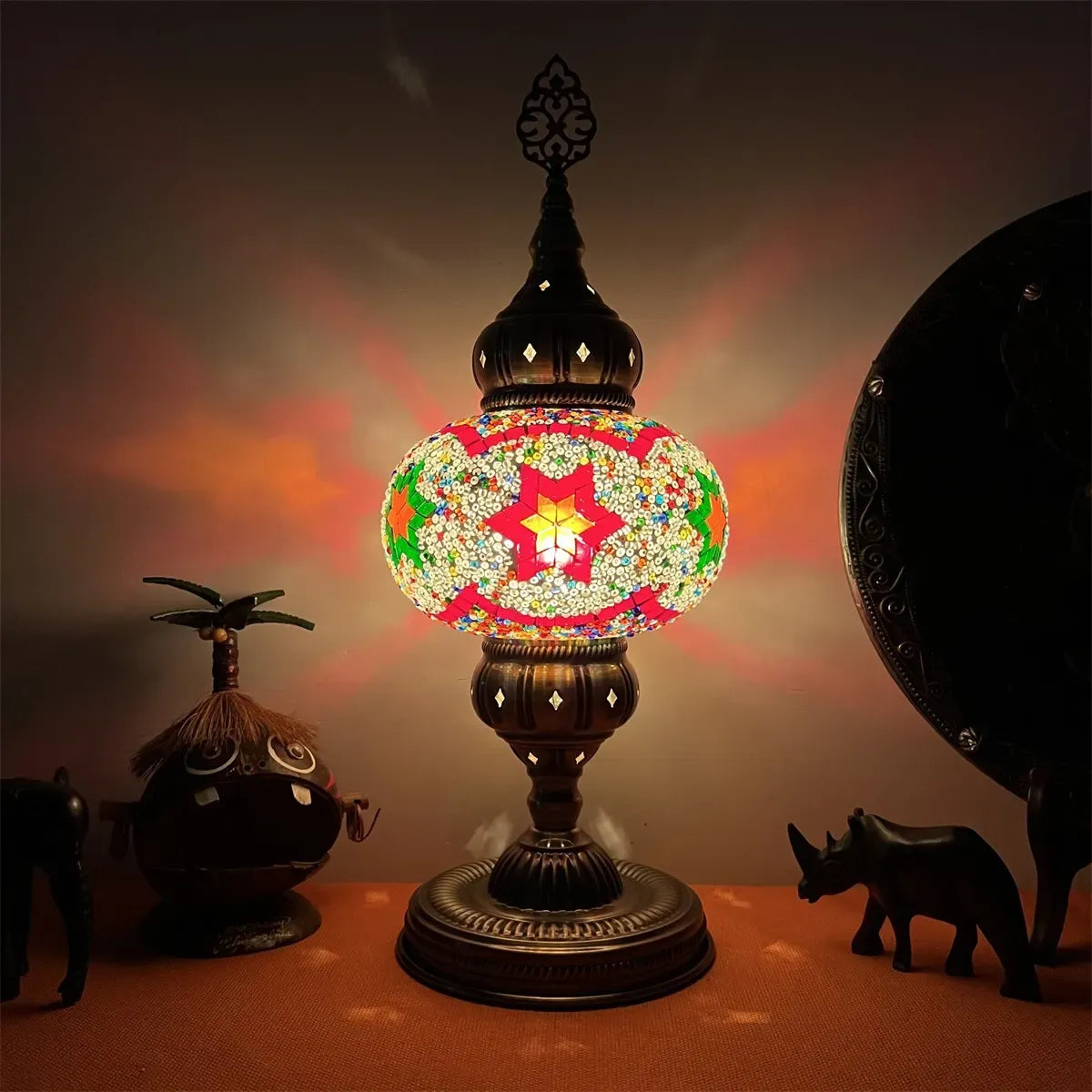 Turkish Mosaic Table Lamps – Antique Moroccan Decorative Glass