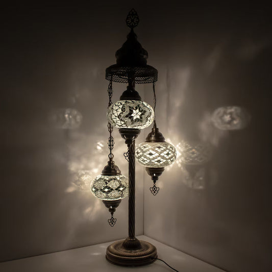 3 Globes Turkish Moroccan Mosaic Floor Lamp
