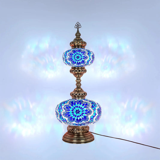 Turkish Mosaic Table Lamp 2-Globe Stained Glass