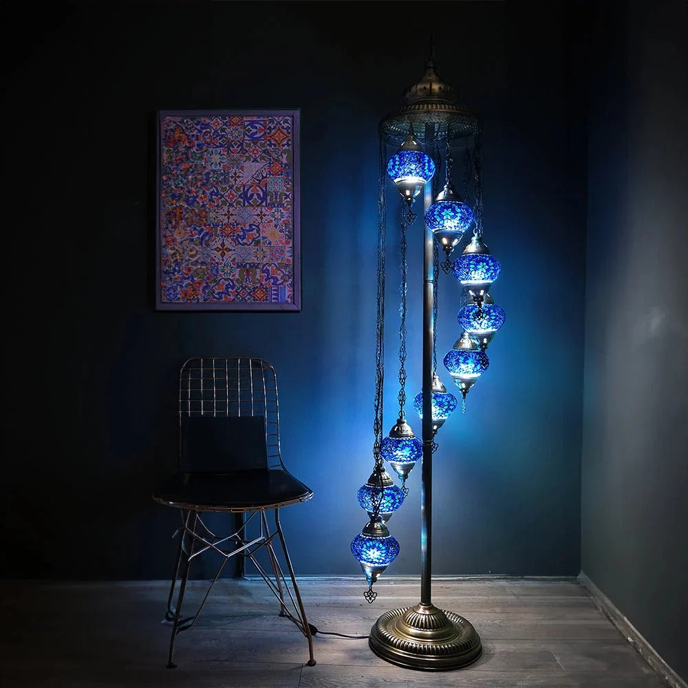 Turkish Mosaic Floor Lamps – Antique Bohemian Moroccan Decorative Glass
