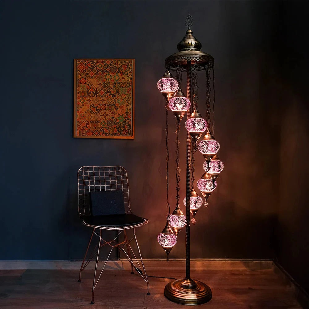 Turkish Mosaic Floor Lamps – Antique Bohemian Moroccan Decorative Glass