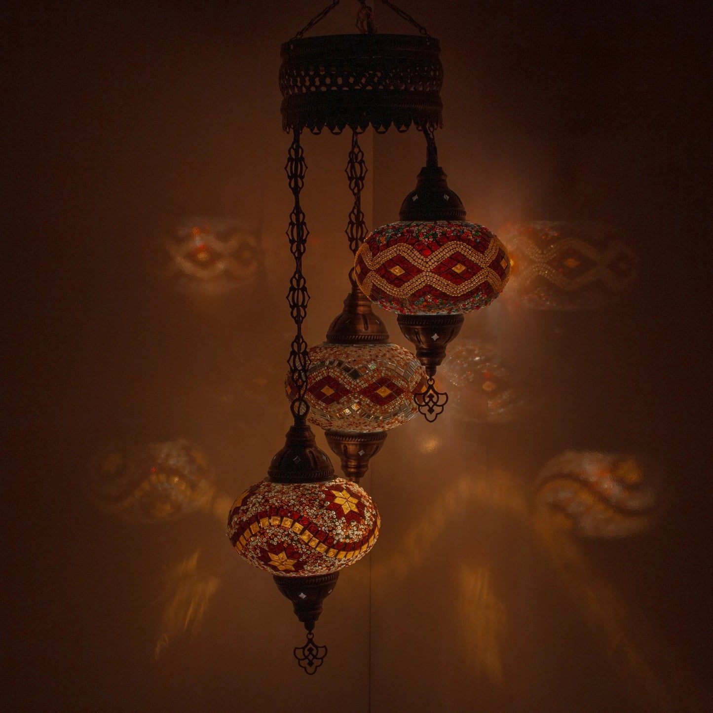 Turkish Moroccan Mosaic Hanging Ceiling Lantern Lamp