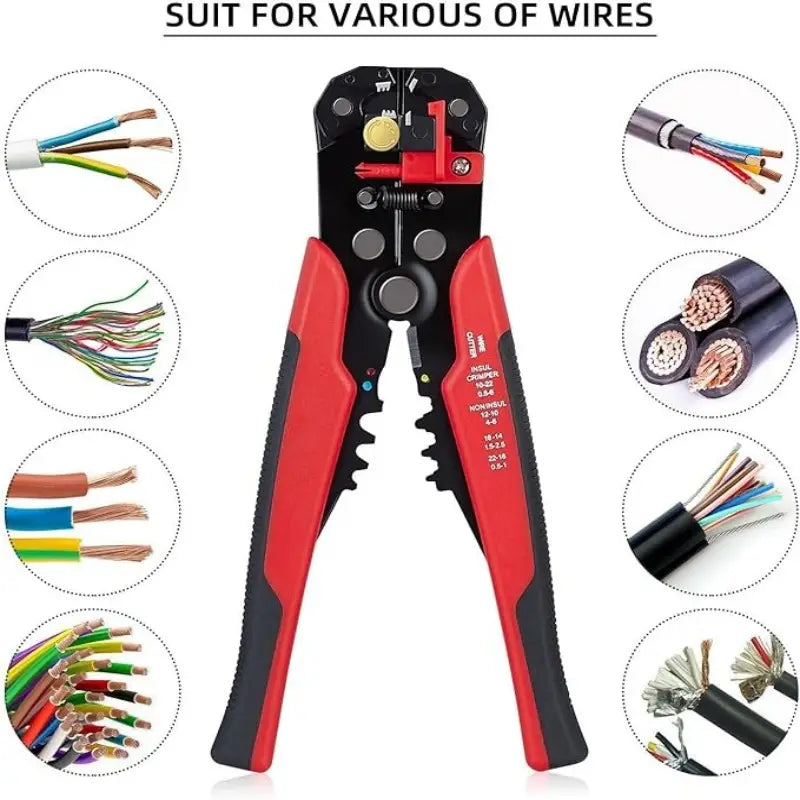 Multi-Functional Wire Stripper – AWG 24-10 Heavy Duty Cable Crimping Pliers