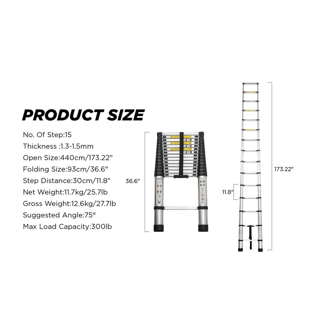Portable Multi-Purpose Aluminum Telescopic Extension Ladder