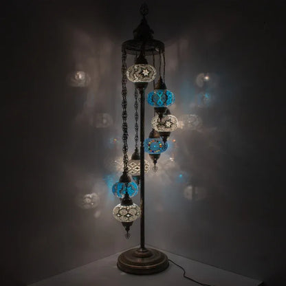 7 Globes Turkish Moroccan Mosaic Floor Lamp