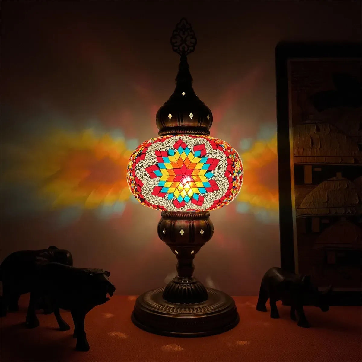 Turkish Mosaic Table Lamps – Antique Moroccan Decorative Glass