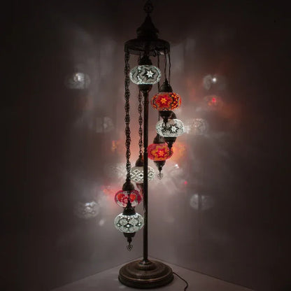 7 Globes Turkish Moroccan Mosaic Floor Lamp