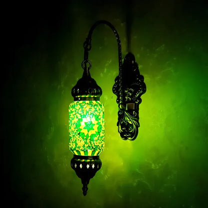 Handcrafted Turkish Mosaic Wall Light – Retro Moroccan Lamp for Living Room or Bedroom Decor