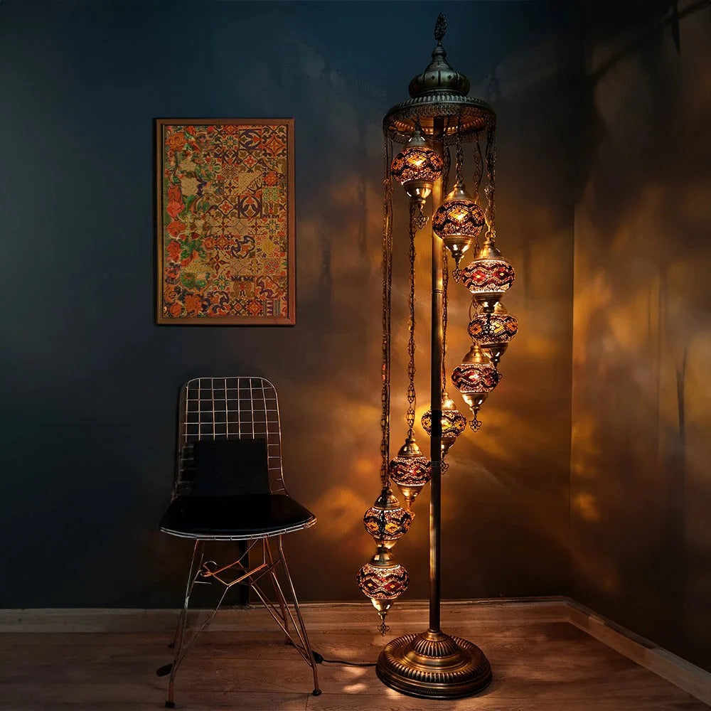 Turkish Mosaic Floor Lamps – Antique Bohemian Moroccan Decorative Glass
