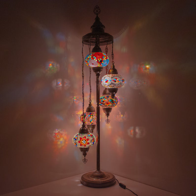 5 Globes Turkish Moroccan Mosaic Floor Lamp