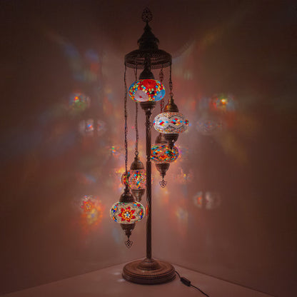 5 Globes Turkish Moroccan Mosaic Floor Lamp