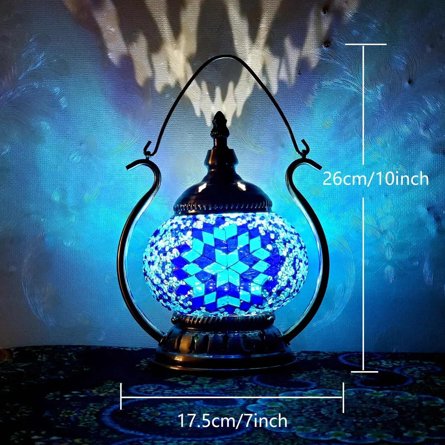 Blue Turkish Mosaic Lamp Kit Portable Desk Lamp
