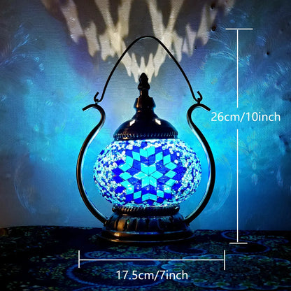 Blue Turkish Mosaic Lamp Kit Portable Desk Lamp
