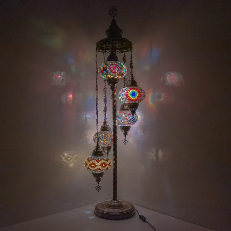 5 Globes Turkish Moroccan Mosaic Floor Lamp