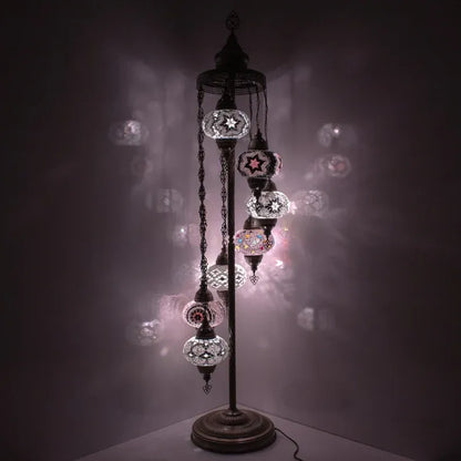 7 Globes Turkish Moroccan Mosaic Floor Lamp