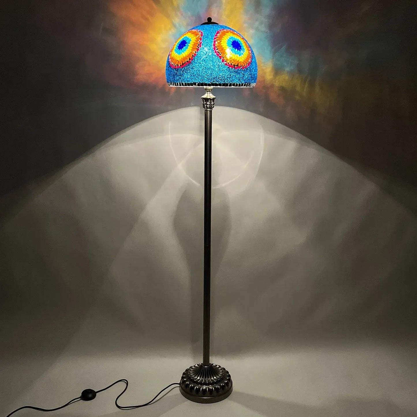 Mosaic Turkish Floor Lamps – Moroccan Bohemian Decor with Handcrafted Mosaic Glass