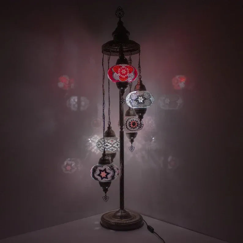 5 Globes Turkish Moroccan Mosaic Floor Lamp