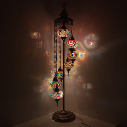 7 Globes Turkish Moroccan Mosaic Floor Lamp