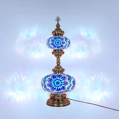 Turkish Mosaic Table Lamp 2-Globe Stained Glass