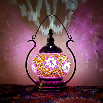 Pink Turkish Mosaic Lamp Kit Portable Desk Lamp
