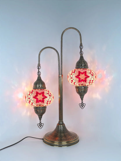Mosaic Bedside Lamp 2 Globe Turkish Table Lamp