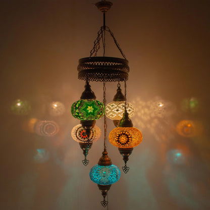 5 Globes Turkish Chandelier