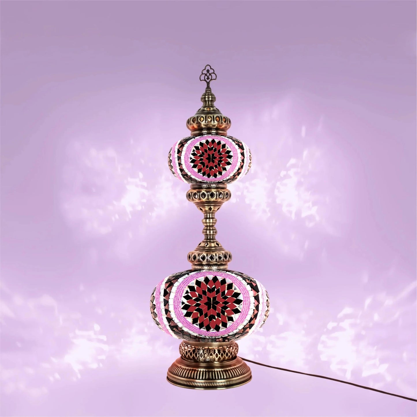 Turkish Mosaic Table Lamp 2-Globe Stained Glass