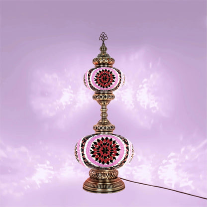Turkish Mosaic Table Lamp 2-Globe Stained Glass