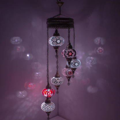 7 Globes Turkish Mosaic Pendant Lamp