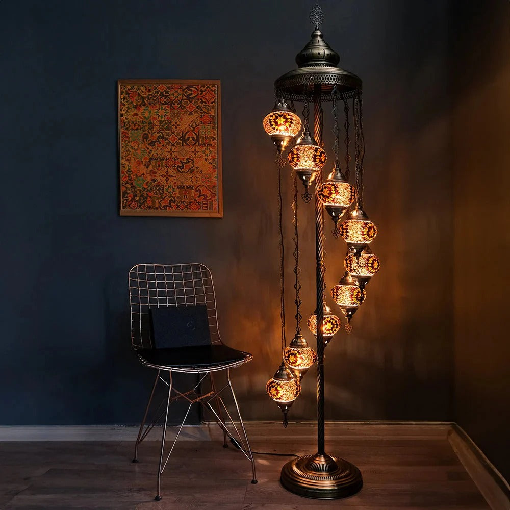 Turkish Mosaic Floor Lamps – Antique Bohemian Moroccan Decorative Glass