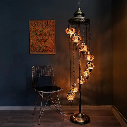 Turkish Mosaic Floor Lamps – Antique Bohemian Moroccan Decorative Glass