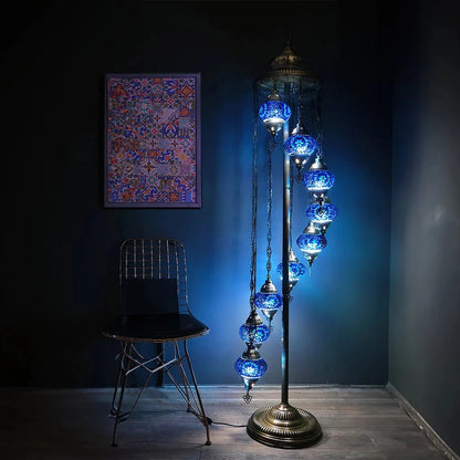 Turkish Mosaic Floor Lamps – Antique Bohemian Moroccan Decorative Glass