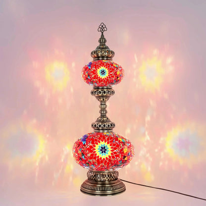 Turkish Mosaic Table Lamp 2-Globe Stained Glass