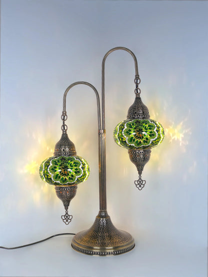 Mosaic Bedside Lamp 2 Globe Turkish Table Lamp