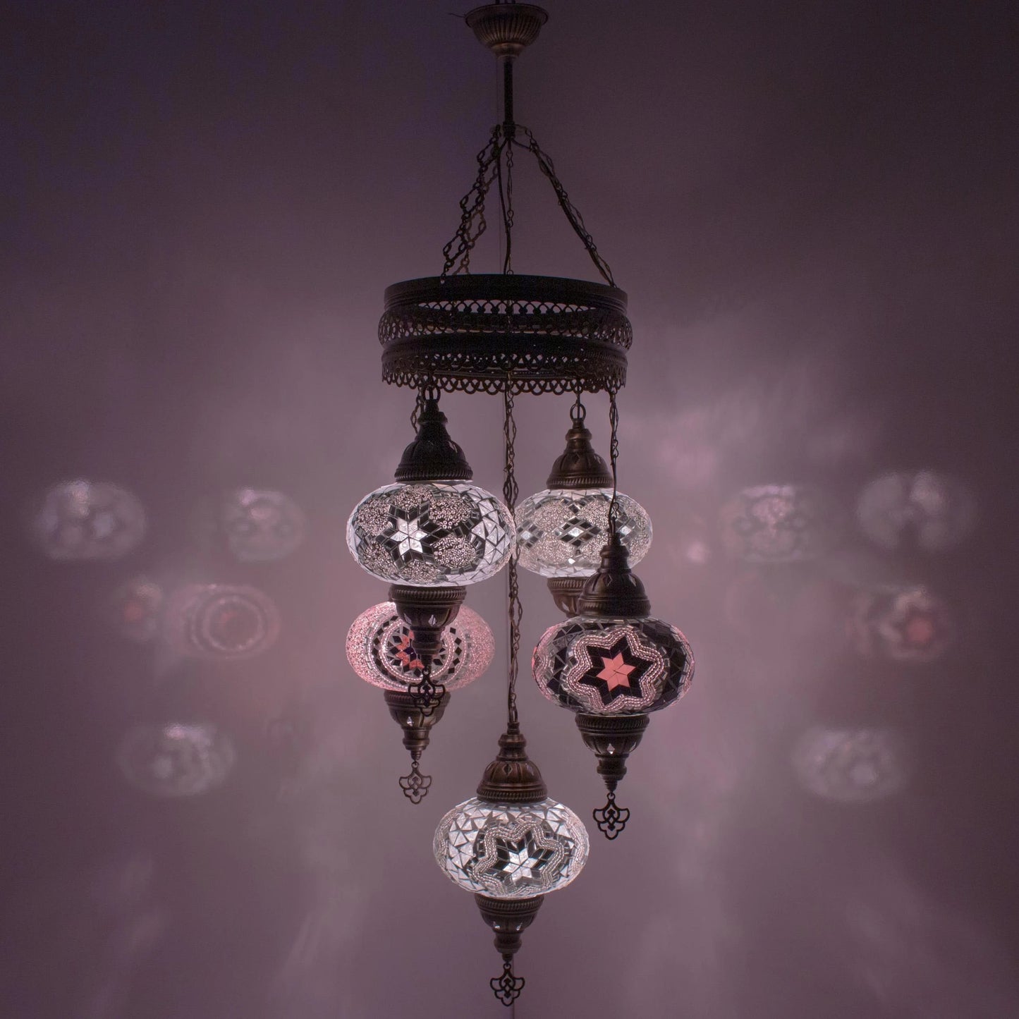 5 Globes Turkish Chandelier