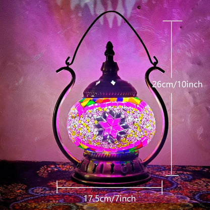 Pink Turkish Mosaic Lamp Kit Portable Desk Lamp