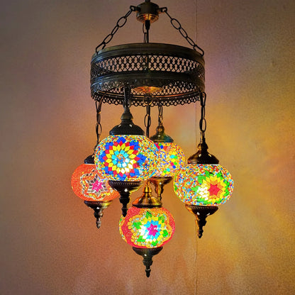 5 Ball Turkish Lamps Mosaic Chandeliers