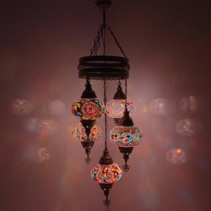 5 Globes Turkish Chandelier