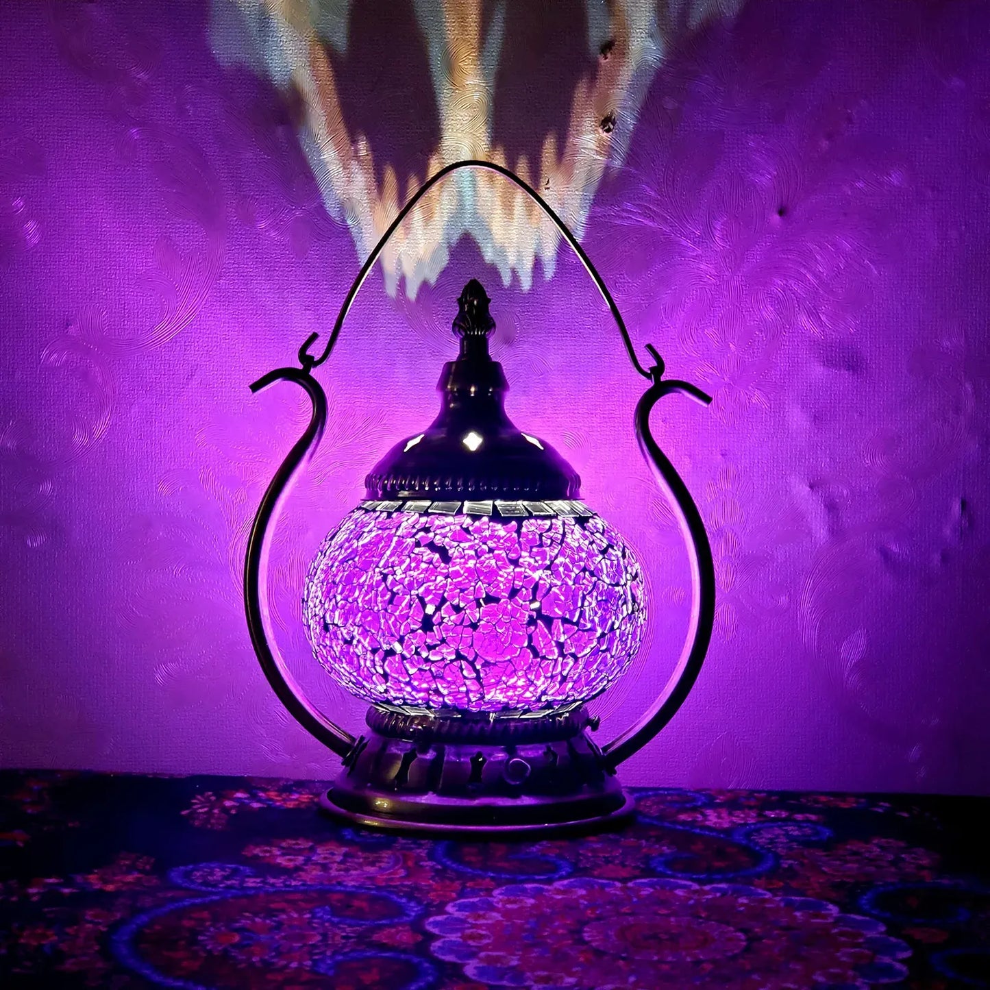 Pink Turkish Mosaic Lamp Kit Portable Desk Lamp