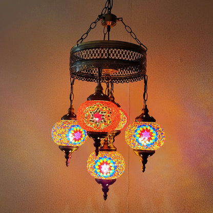 5 Ball Turkish Lamps Mosaic Chandeliers