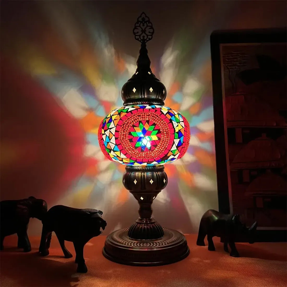 Turkish Mosaic Table Lamps – Antique Moroccan Decorative Glass