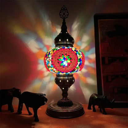 Turkish Mosaic Table Lamps – Antique Moroccan Decorative Glass