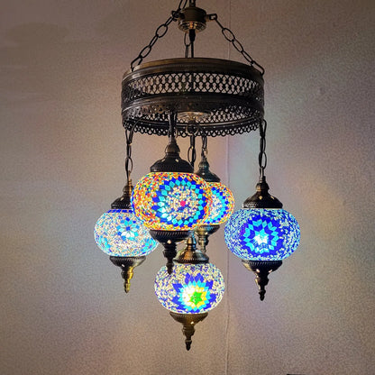 5 Ball Turkish Lamps Mosaic Chandeliers