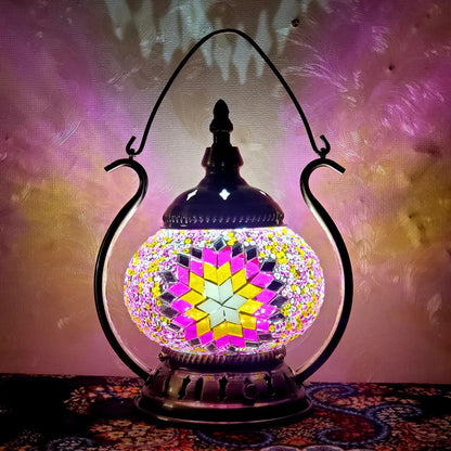 Pink Turkish Mosaic Lamp Kit Portable Desk Lamp